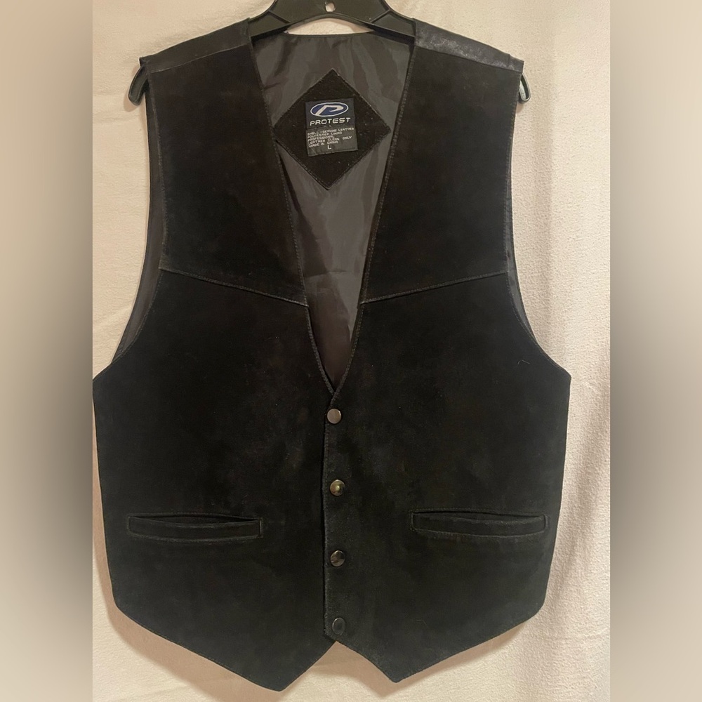 Men's Black Suede Vest